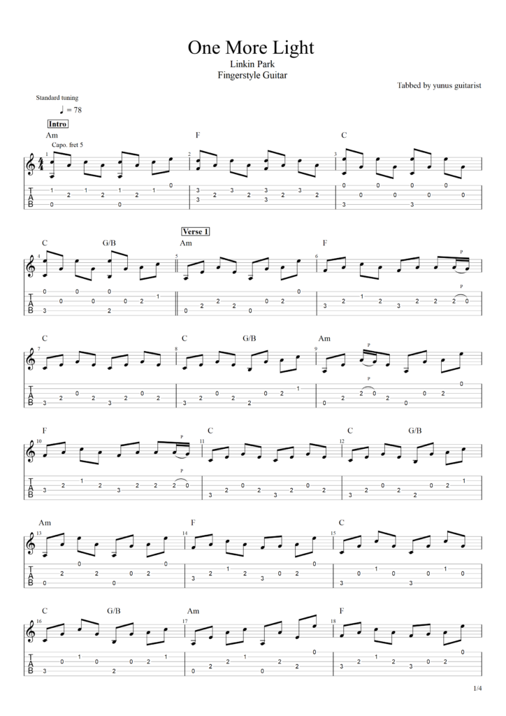One more light linkin park pdf yunus guitarist